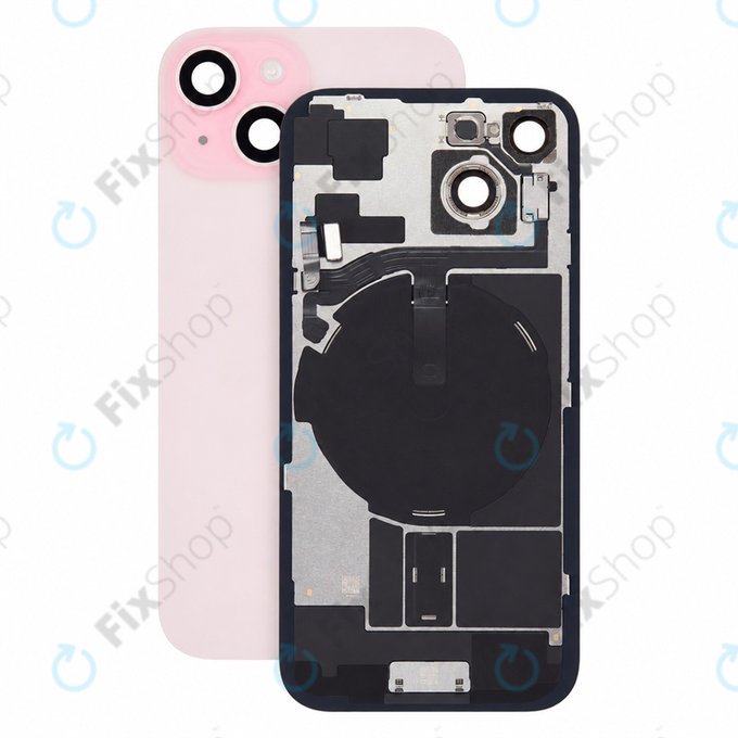 Rear Housing Glass for iPhone 15, Pink, Pulled A