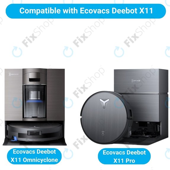 Replacement set for Ecovacs Deebot X11 Pro, X11 (1x Main brush, 2x Filter, 2x Side brush)