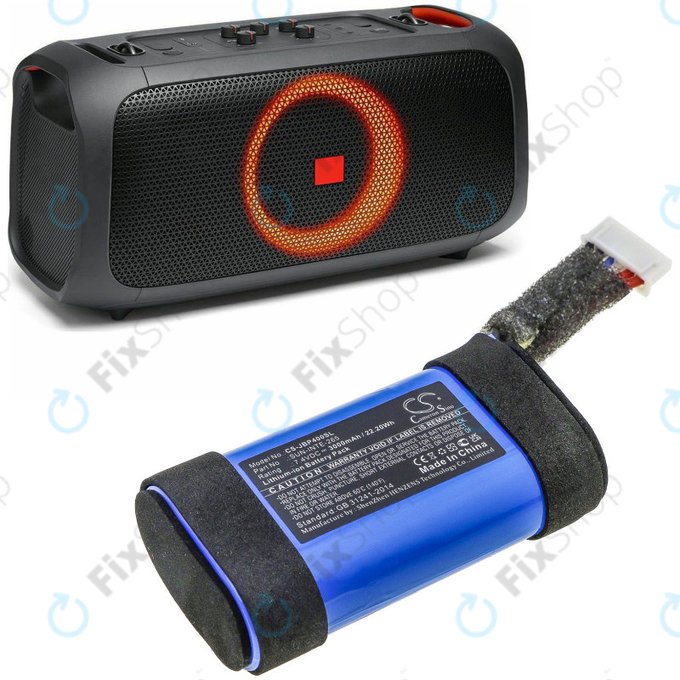 Battery for JBL PartyBox On-The-Go, 3000mAh, Li-Ion, 7.4V, SUN-INTE-265, HQ