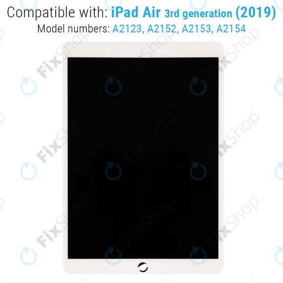 LCD Display for iPad Air (3rd Gen 2019), White, Touch Screen without Frame, Refurbished
