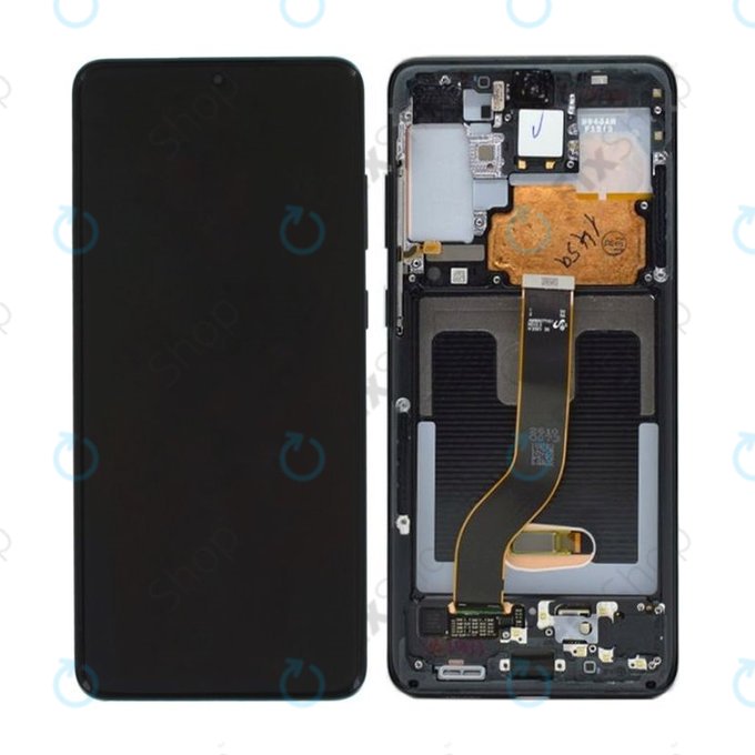 Samsung Galaxy S20 Plus G985F - LCD Display + Touch Screen + Frame (Cosmic Black) - GH82-22134A, GH82-22145A, GH82-31441A Genuine Service Pack