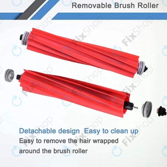 Replacement set for Xiaomi Roborock S7, S7 MaxV Ultra (2x Main brush, 4x Filter, 4x Side brush - Black, 4x Mop cloth)