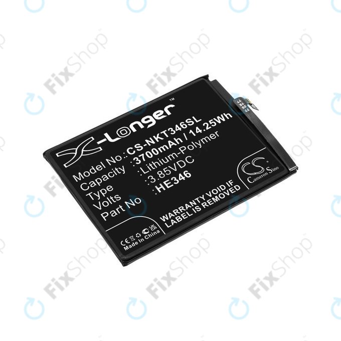Battery for Nokia 7 Plus, 3700mAh, Li-Pol, 3.85 V, HE346, HQ