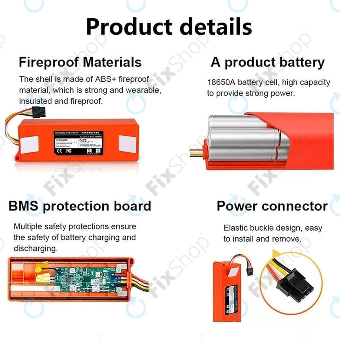 Xiaomi Roborock-series, Mi Robot Vacuum Mop 1S, Xiaowa-series - Battery BRR-2P4S-5200 Li-Ion 5200mAh