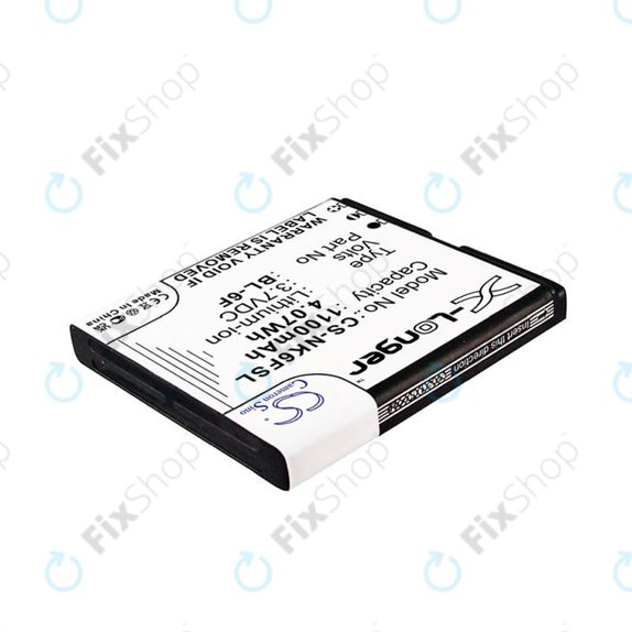Battery for Nokia N78, N79, N95 8GB, 1100mAh, Li-Ion, 3.7V, BL-6F, HQ