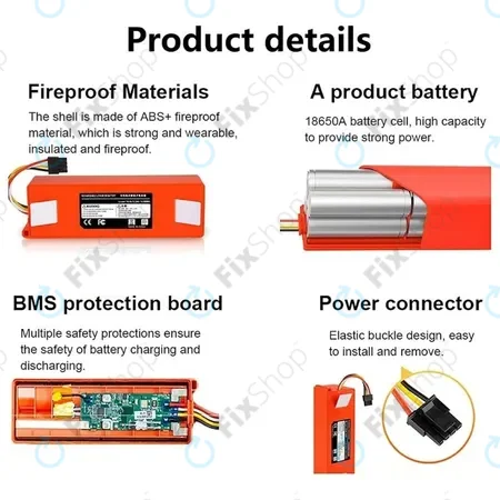 Xiaomi Roborock-series, Mi Robot Vacuum Mop 1S, Xiaowa-series - Battery BRR-2P4S-5200 Li-Ion 5200mAh