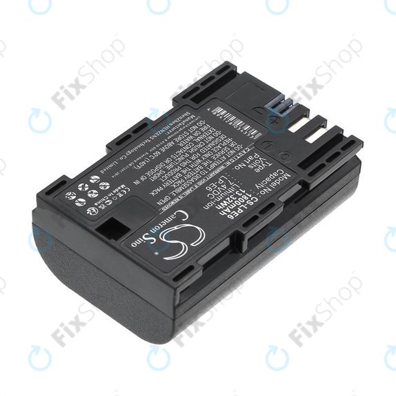 Battery for Canon EOS 60D, 5D Mk II, 7D, 1800mAh, Li-Ion, 7.4V, LP-E6, HQ
