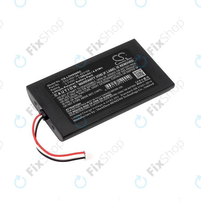 Battery for Logitech Harmony 9, 1300mAh, Li-Pol, 3.7V, 533-000128, HQ