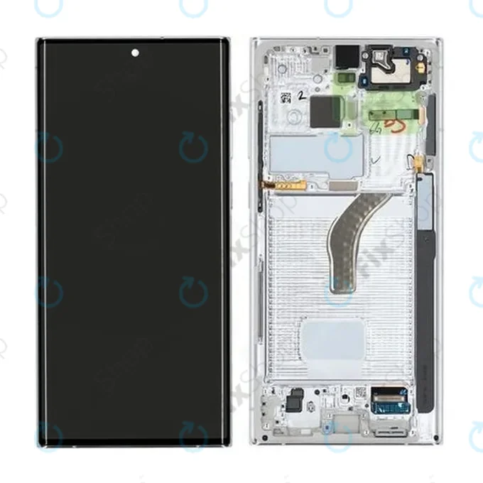 Samsung Galaxy S22 Ultra S908B - LCD Display + Touch Screen + Frame (Phantom White) - GH82-27488C, GH82-27489C Genuine Service Pack