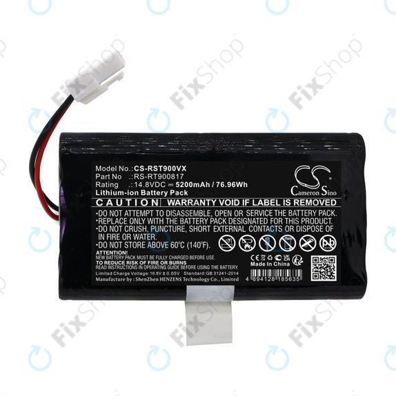 Battery for Rowenta Smart Force RR8021WH, 5200mAh, Li-Ion, 14.8V, RS-RT900817, HQ