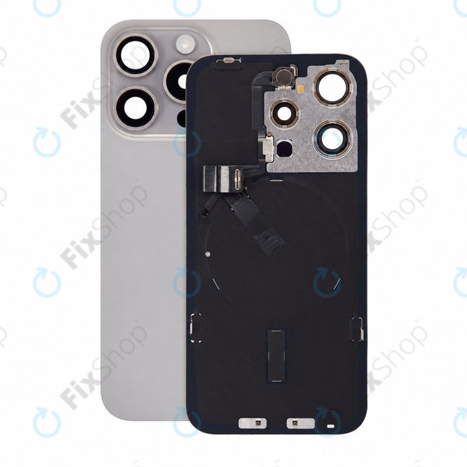 Rear Housing Glass for iPhone 15 Pro, Natural Titanium, Pulled A