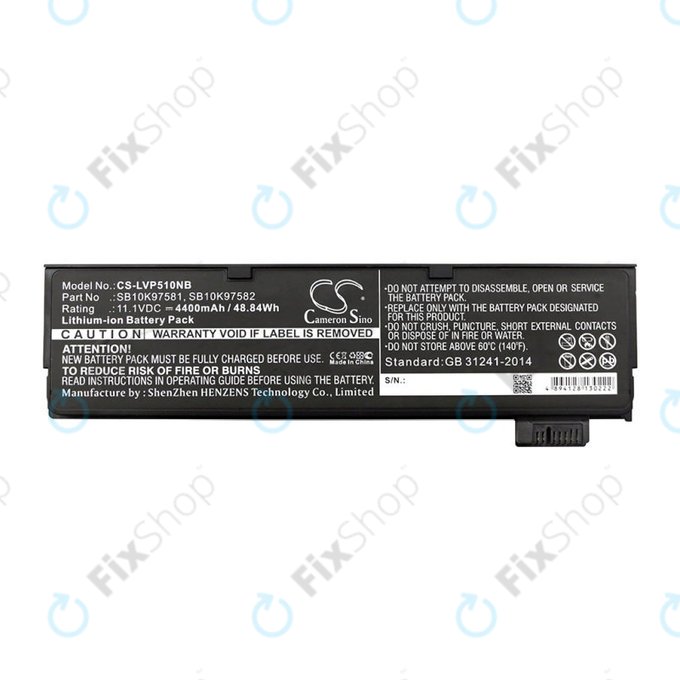 Battery for Lenovo ThinkPad P51, T470, T570, 4400mAh, Li-Ion, 11.1V, SB10K97581, HQ