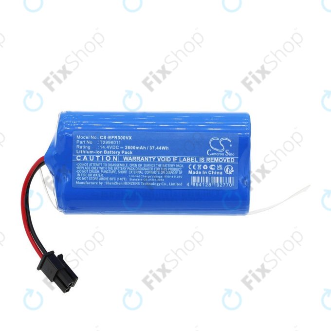 Battery for Eufy RoboVac L30 Hybrid+, Concept VR2110, 2600mAh, Li-Ion, 14.4V, T2996011, HQ