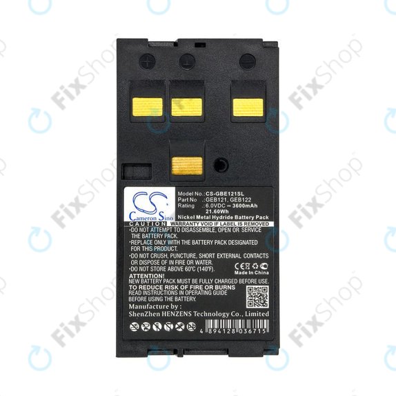 Battery for Leica 400, 3600mAh, Ni-MH, 6V, GEB121, HQ