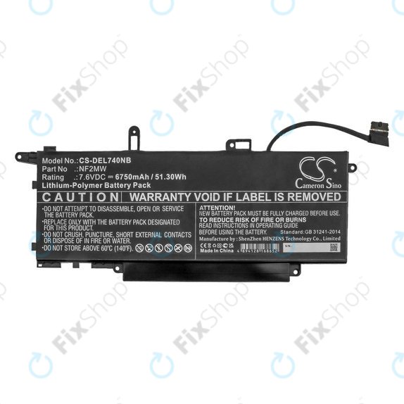 Battery for Dell Latitude 7310 2-in-1, 7400 2-in-1, 6750mAh, Li-Pol, 7.6V, NF2MW, HQ