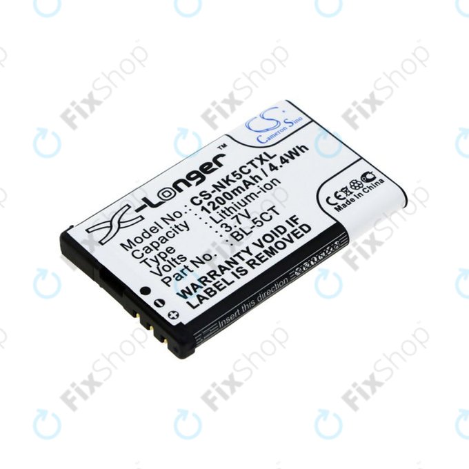 Battery for Nokia 5220, 5630, 6303, 6700, C5, 1200mAh, Li-Ion, 3.7V, BL-5CT, HQ