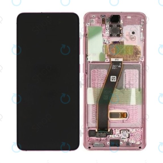 Samsung Galaxy S20 G980F - LCD Display + Touch Screen + Frame (Cloud Pink) - GH82-22123C, GH82-22131C, GH82-31432C, GH82-31433C Genuine Service Pack