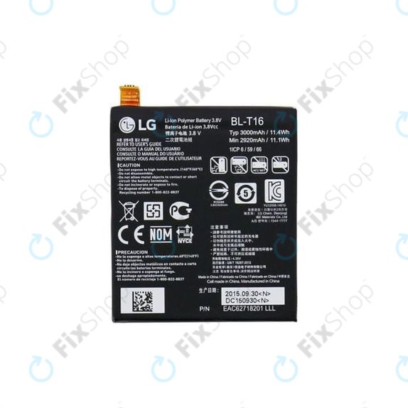 LG G Flex 2 H955 - Battery BL-T16 3000mAh - EAC62718201 Genuine Service Pack
