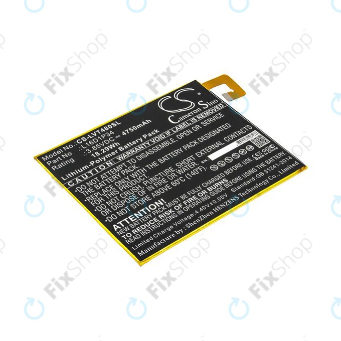 Battery for Lenovo Tab4 8, 4750mAh, Li-Pol, 3.85V, L16D1P34, HQ