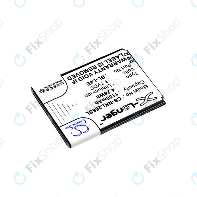 Battery for Nokia 2660 Flip 4G, 1150mAh, Li-Ion, 3.7V, BL-L4E, HQ