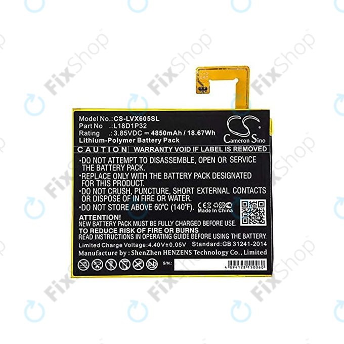 Lenovo Tab M10 - Battery L18D1P32 4850mAh HQ