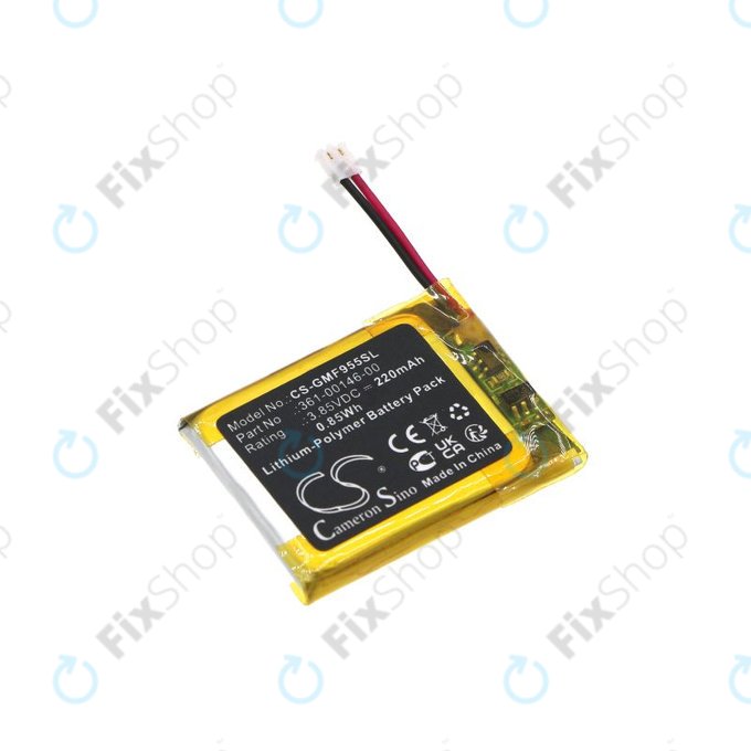 Battery for Garmin Forerunner 955 Solar, 220mAh, Li-Pol, 3.85V, 361-00146-00, HQ