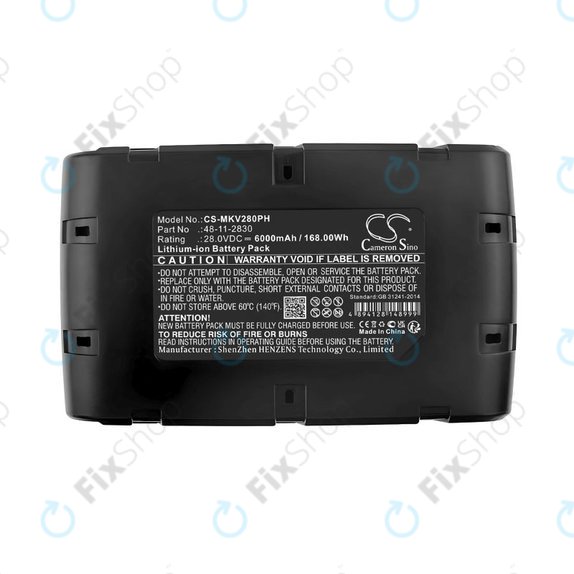 Battery for Milwaukee HD28 SG, HD28 SX, 6000mAh, Li-Ion, 28V, 0700 956 730, HQ