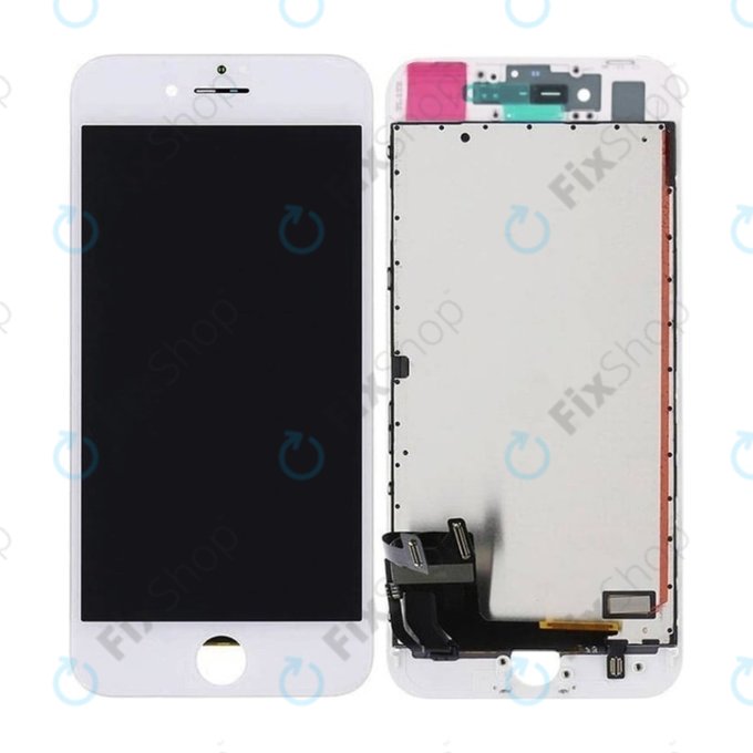 Display In-Cell for iPhone 8, SE (2020), SE (2022), White, Touch Screen with Frame, FixPremium