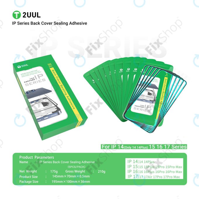 Sealing Back Glass Adhesive for iPhone 14, 2UUL BA14, (5pcs)