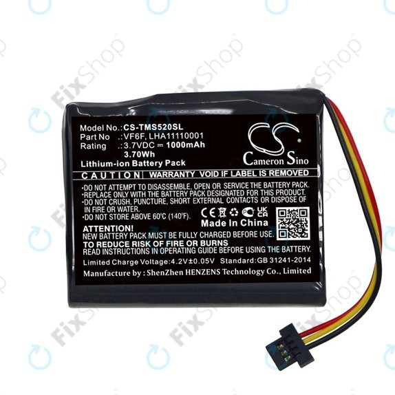 Battery for TomTom Start 52, 1000mAh, Li-Ion, 3.7V, VF6F, HQ