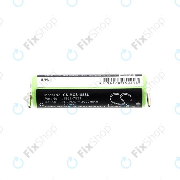 Battery for Moser Easy Style 1881, 2000mAh, Ni-MH, 1.2V, 1852-7531, HQ