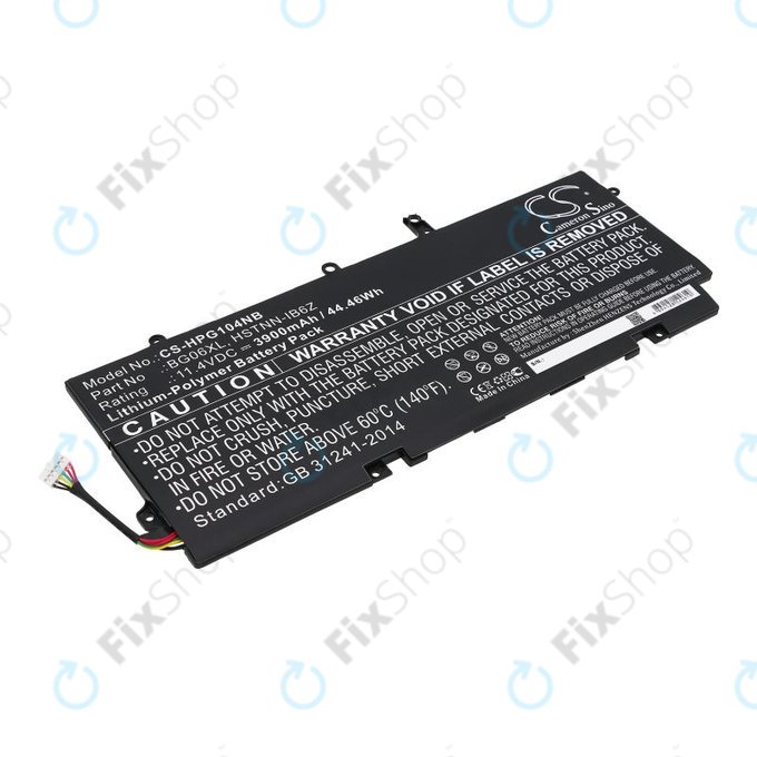 Battery for HP Elitebook 1040 G3, 3900mAh, Li-Pol, 11.4V, BG06XL, HQ