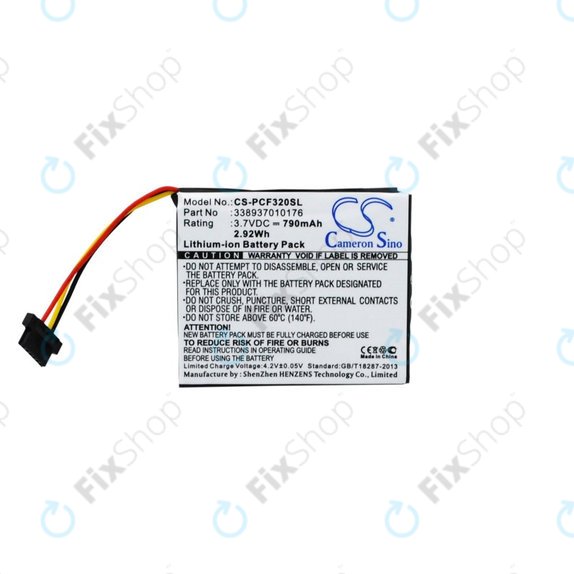Battery for Pioneer AVIC-F320BT, 790mAh, Li-Ion, 3.7V, 338937010176, HQ