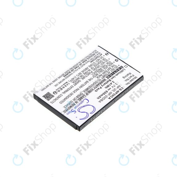 Battery for Casio Exilim Card Ex-S880, 650mAh, Li-Ion, 3.7V, NP-20, HQ