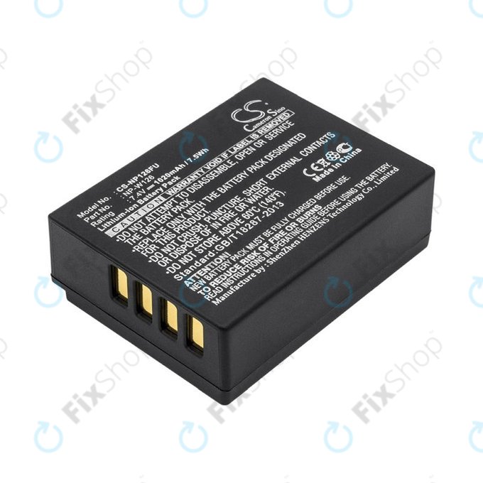 Battery for Fujifilm FinePix, 1020mAh, Li-Ion, 7.4V, NP-W126, NP-W126S, HQ