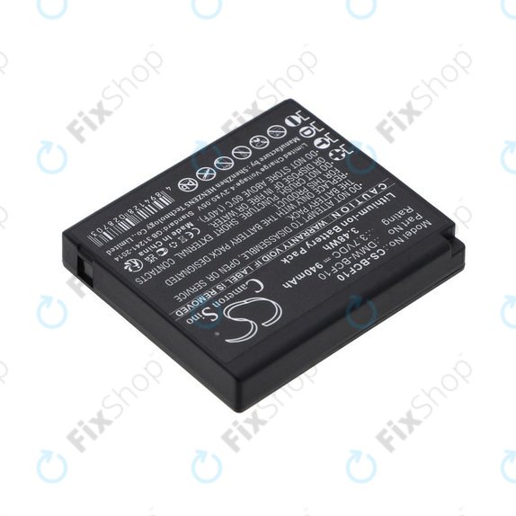 Battery for Panasonic Lumix DMW-BCF10, 940mAh, Li-Ion, 3.7V, DMW-BCF10, HQ