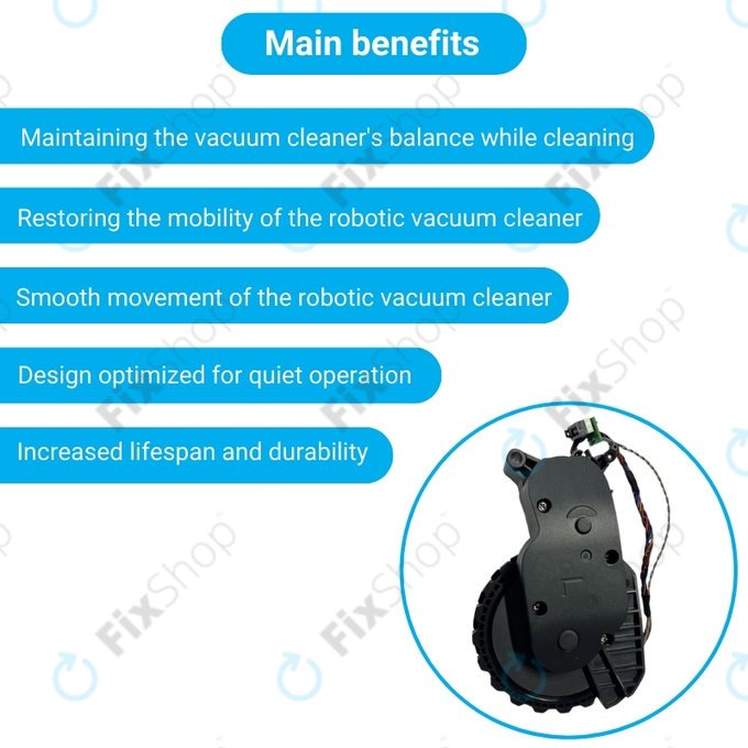 Xiaomi Roborock S5 Max, S6 Pure, S7 - Wheel with Motor (Left) (Black)