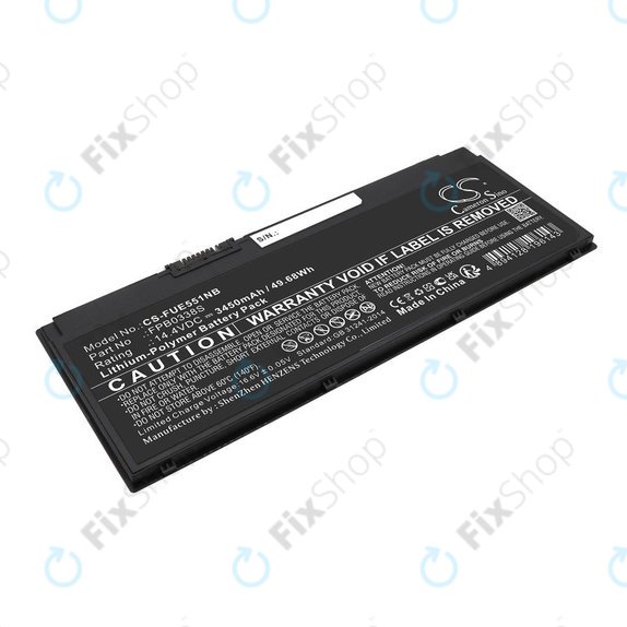 Battery for Fujitsu Lifebook E4411, E448, E458, 3450mAh, Li-Pol, 14.4V, FPB0338S, HQ