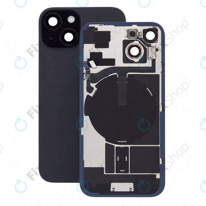 Rear Housing Glass for iPhone 15, Black, Pulled A