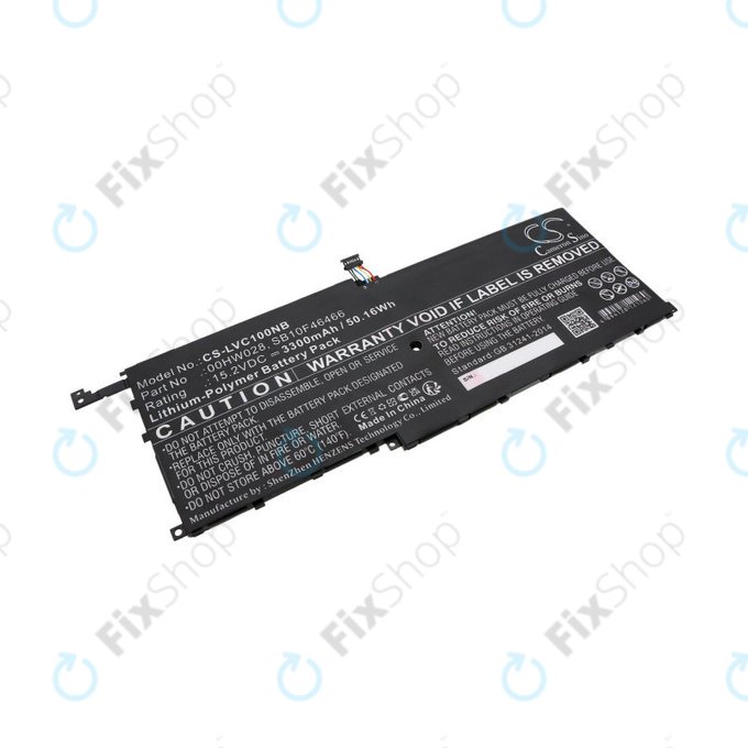Battery for Lenovo X1, 3300mAh, Li-Pol, 15.2V, 00HW028, HQ