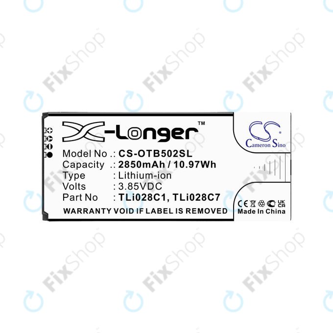Battery for Alcatel 1b 2020, Alcatel Ot-5002a, 2850mAh, Li-Ion, 3.85V, TLI028C1, HQ