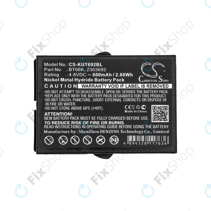 Battery for Ikusi T70, TM70, 600mAh, Ni-MH, 4.8V, BT06K, HQ