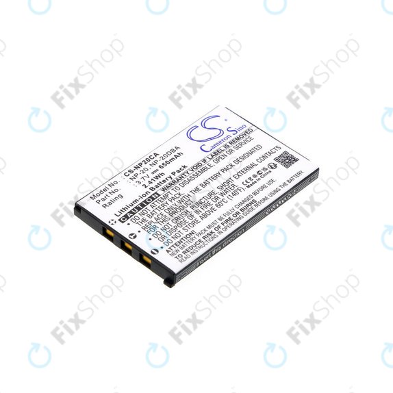 Battery for Casio Exilim Card Ex-S880, 650mAh, Li-Ion, 3.7V, NP-20, HQ