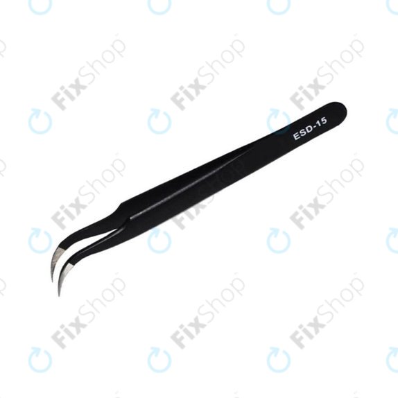 Vetus ESD-15 - Antistatic Metal Tweezer with Curved Tip (120mm)