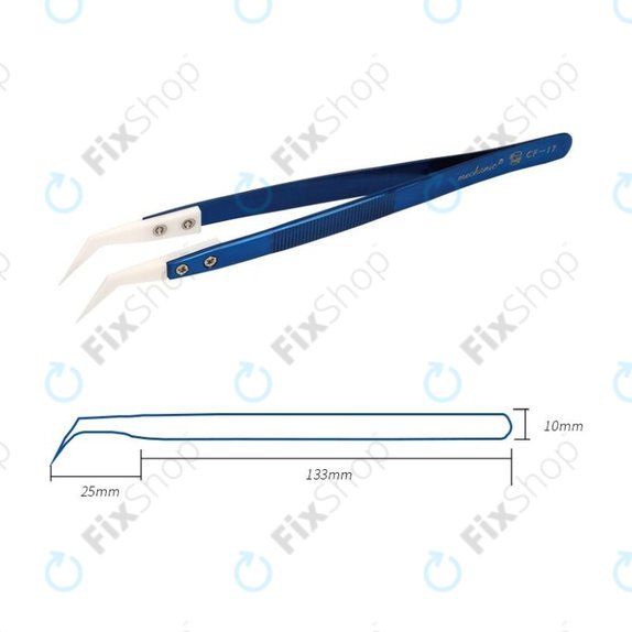 Mechanic CF-17 - Precision Heat Resistant Ceramic Tweezer with Curved Tip