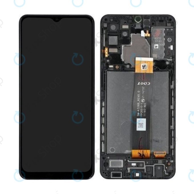 Samsung Galaxy A32 5G A326B - LCD Display + Touch Screen + Frame (Awesome Black) - GH82-25121A, GH82-25122A Genuine Service Pack