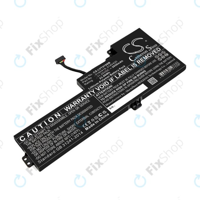 Battery for Lenovo Thinkpad A285, T470, T480, 2050mAh, Li-Pol, 11.25V, 01AV419, HQ