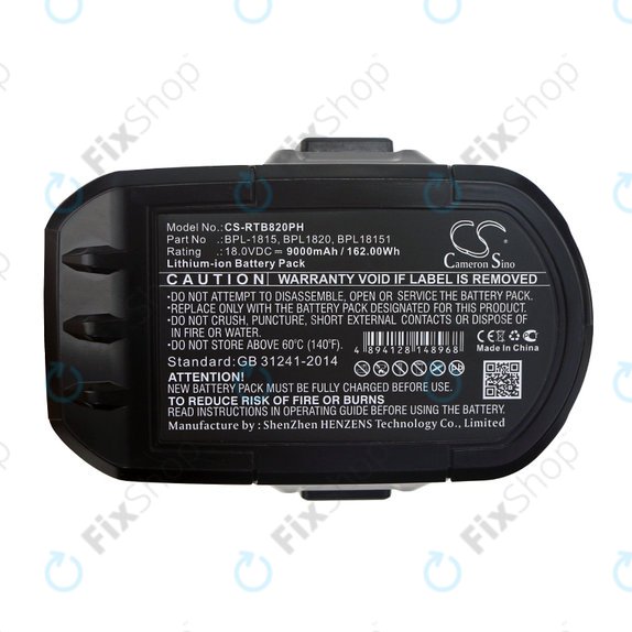 Battery for Ryobi BID1821, CCC, CTR-180l, P200, P600, P730, 9000mAh, Li-Ion, 18V, BPL-1815, HQ