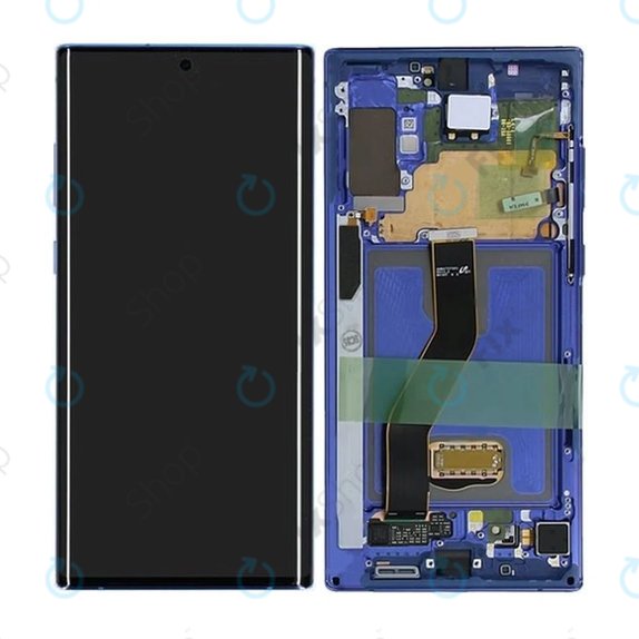 Samsung Galaxy Note 10 Plus N975F - LCD Display + Touch Screen + Frame (Aurora Blue) - GH82-20838D, GH82-20900D Genuine Service Pack