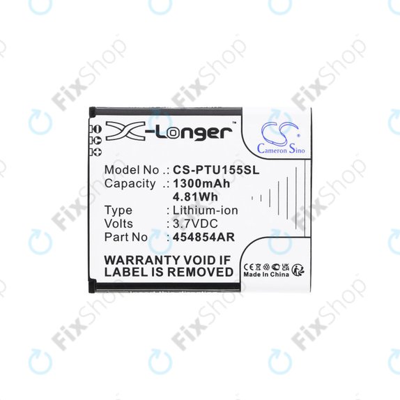 Battery for Panasonic Kx-Tu150, Kx-Tu150exr, 1300mAh, Li-Ion, 3.7V, 454854AR, HQ